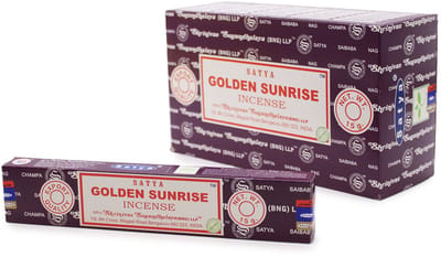 Satya - golden sunrise - wierook - wierookstokjes - doos 12 stuks van 15 gram