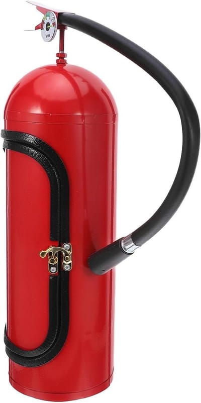 Wijnfleshouder - Bar Accessoire - Wijn Presenteren - Brandblusser Vorm - 34 cm - Rood
