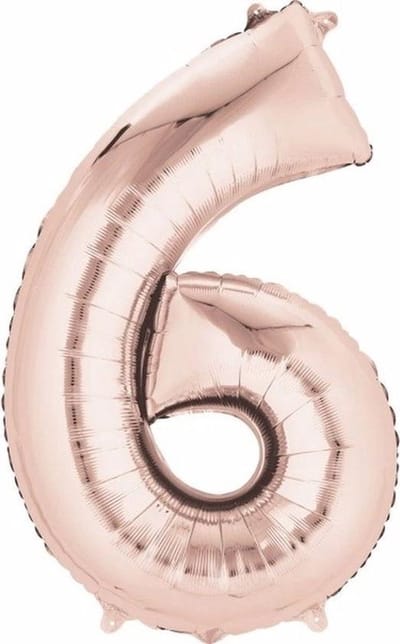 Finnacle - Haal de perfecte feestdecoratie in huis met onze Folieballon / Cijferballon Rose Goud - getal 6 - 41cm!