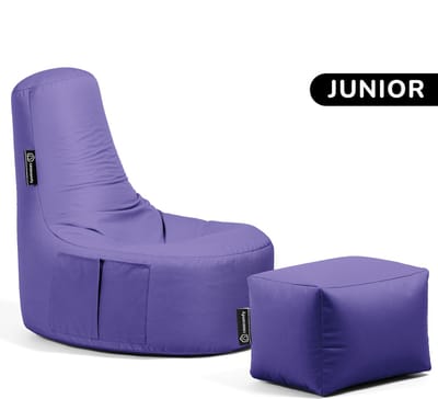 Casacomfy Gamer Junior - Zitzak met Voetbankje - Kinderen - Waterbestendig - Binnen & Buiten - Paars