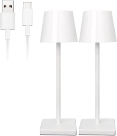 2 stuks Oplaadbare tafellamp dimbaar wit aluminium 2700K Bureaulamp