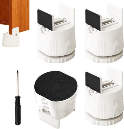 Set van 4 Verhoogers voor Meubels, Verstelbare Bedverhogers met Schroefklem, Geschikt voor Stoelen en Tafelpoten, Wit