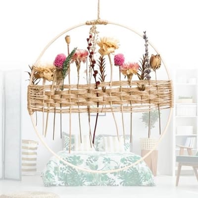 Droogbloemen Deurkrans 25 cm - Handgemaakte Decoratie voor Lente en Zomer