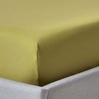 Homescapes Luxe Satijn Hoeslaken 90x190 cm – Olijfgroen – 100% Egyptisch Katoen – Draaddichtheid 1000