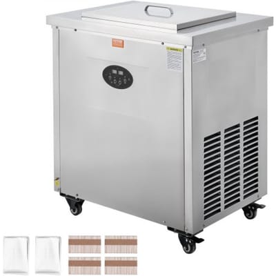 VEVOR Commerciële IJsmachine, Set van 2 Vormen - 52-delige IJsmachine voor het Maken van IJsjes, IJslolly van Roestvrij Staal, IJsstaafjesmaker voor Bars, Cafés, Melktheewinkels