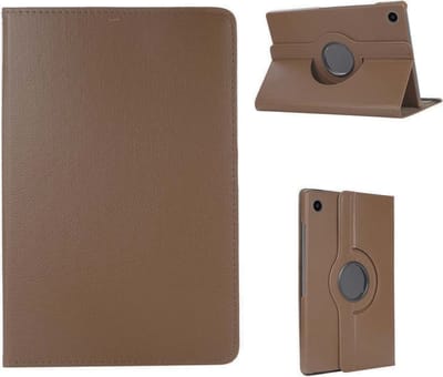 Hoes Geschikt voor Samsung Galaxy Tab A8 hoes – Hoes Geschikt voor Samsung Galaxy Tab A8 (2021 / 2022) hoes – 360° draaibaar tablethoes – Bruin