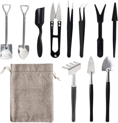 Complete 12-in-1 Gereedschapsset voor Vetplanten met Opbergtas - Ideaal voor Binnenplanten, Terrariums en Herpoten