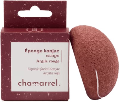 Konjac gezicht spons met rode klei - plantaardige en biologisch afbreekbare spons 1st