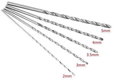 Dailygoods- Spiraalboren Set - 5 Stuks Lange HSS - Kerngatborenset - Houtboor - Aluminium/Kunststof - Sneldraaistaal Materiaal - Boorset