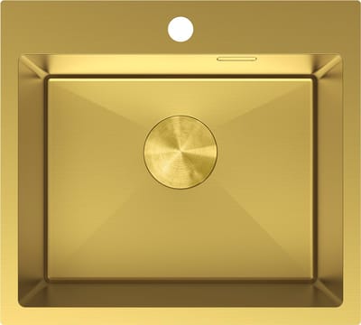Mexen Solix roestvrijstalen spoelbak 1-compartiment 500 x 450 , goud - 6402501000-55