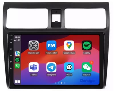 CarPlay autoradio geschikt voor Suzuki Swift | 2004 t/m 2010 | Android 13 | Draadloos Apple CarPlay & Android Auto | 2GB + 32GB | QuadCore processor | Denago DNG-A04 | 2025 model | 2004 2005 2006 2007 2008 2009 2010 | Bluetooth & Wifi