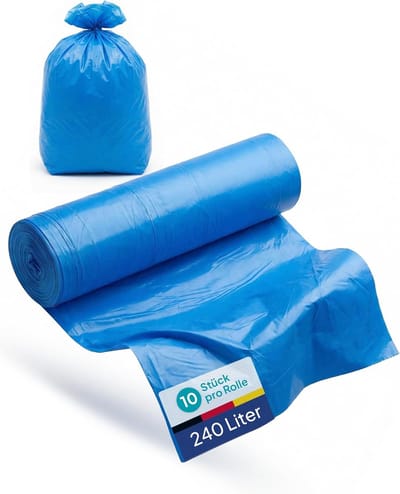 Afvalzakken - Vuilniszakken - Zware belasting - Scheurvast materiaal - 240 liter 100x125cm - Blauw