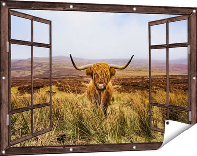 Gards Tuinposter Doorkijk Groen Bos met Zonlicht - 120x80 cm - Tuindoek - Tuindecoratie - Wanddecoratie buiten - Tuinschilderij