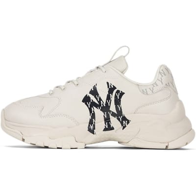 MLB Big Ball Chunky Luxe Trendy Monogram Veelzijdig Hoogte-Verhogend Lage Top Dad Schoenen Unisex sneaker Wit Zwart 3ASHBMN3N-50BKS 41