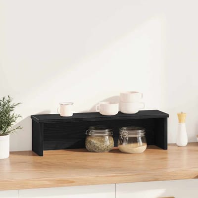 vidaXL - Keukenrek - stapelbaar - 60x15x16 - cm - bewerkt - hout - zwart