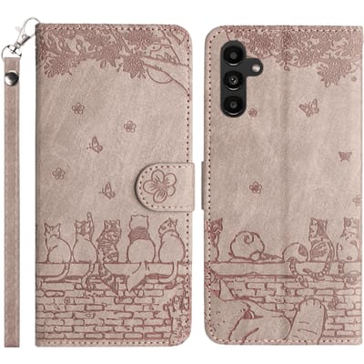 Comfycase Samsung S23 FE Bookcase Hoesje Katten Zachtroze