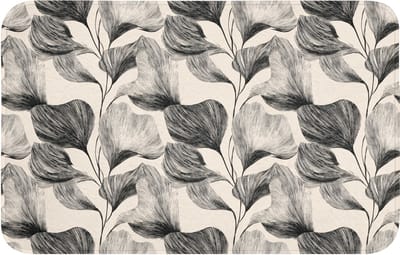 WC mat 80x50 cm - Antislip - Botanisch - Bladeren - Zwart - Toiletmat - Vloermat - Douchemat - Toilet tapijt - Toiletmatten