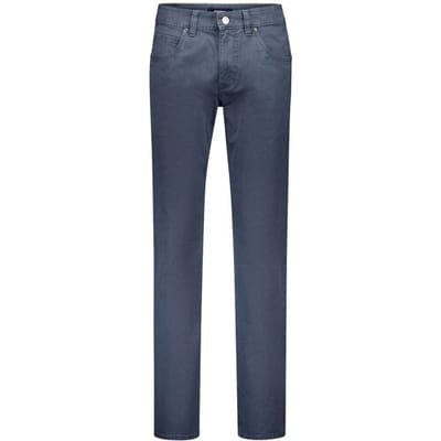Gardeur Broek Bill Everyday Fine Patterned Cotton Soft Touch Comfort Stretch Midden Blauw / male