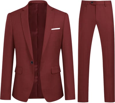 ALLTHEMEN Heren 2-Piece Suit - Zaken moderne casual jas pak - XS