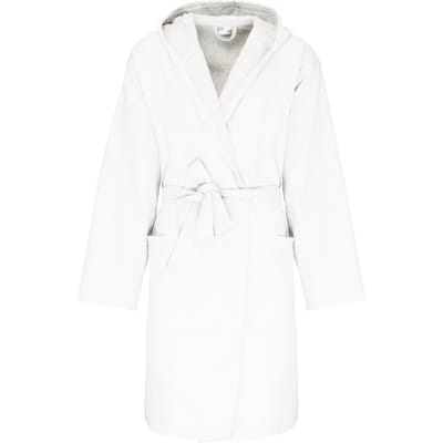 Kariban Biologische badjas met capuchon K140 - White - S/M