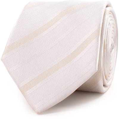 TRESANTI | GANDOLFO | Silk tie with an irregular stripe | Ivoor wit