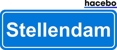 Hacebo - Plaatsnaam Sticker - 29x10 CM - Stellendam sticker - Verkeersborden sticker - grappige cadeaus - Stellendam