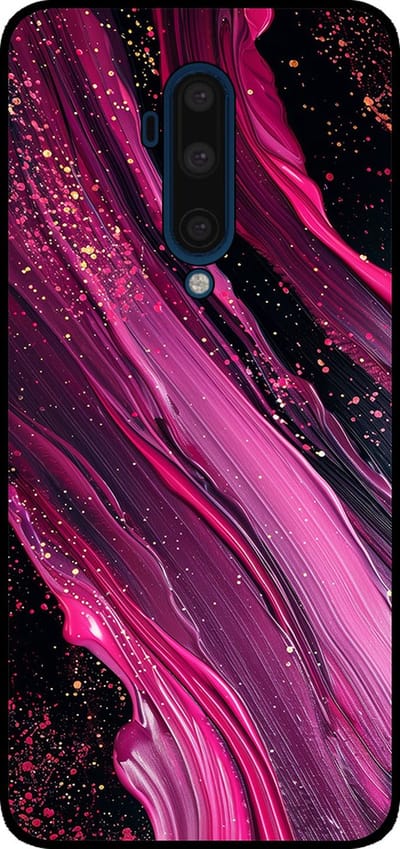 Smartphonica Telefoonhoesje Geschikt voor OnePlus 7T Pro met marmer opdruk - TPU backcover case marble design - Paars Roze geschikt voor OnePlus 7T Pro