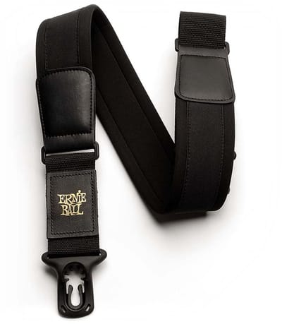 Ernie Ball Polylock - Gitaarband - Neopreen - Locking Uiteinden - Zwart
