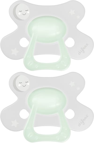 Difrax Fopspeen Natural - 18+ Maanden - Glow in the Dark - 2 Stuks