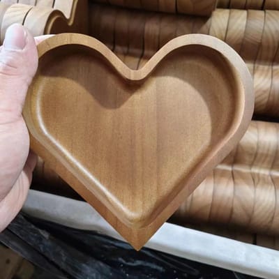 Houten Hartvormige Pallets Fruit Schotel Borden Opbergdoos Gedroogd Fruit Snack Borden Verdeeld Snoep Dessertbord Container brown