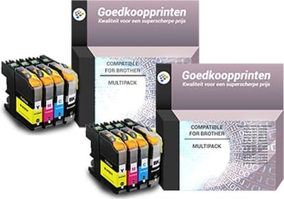 Huismerk Brother LC-223 inkt cartridges 2 x 4 Kleuren Multipack (92ml)