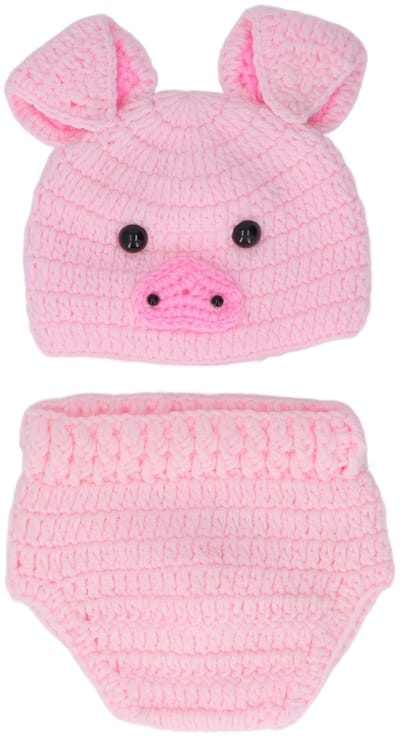 Dailygoods- Fotografie Props Schattige Dieren Kostuum Set - Unisex Kostuum - Geschikt voor 0-3 Maanden - Katoen - Niet-schurend Materiaal - Ideaal voor Fotoshoots - Baby Kostuum