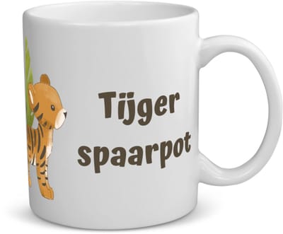 Akyol - tijger spaarpot koffiemok - theemok - Tijger - dieren liefhebbers - leuke cadeau voor iemand die van houdt van tijgers - verjaardagscadeau - kado - gift - 350 ML inhoud