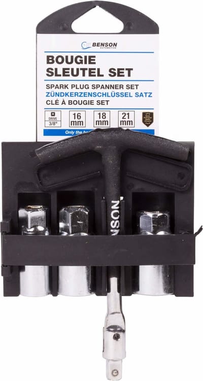 Bougiesleutel set - 4 delig - 16, 18 en 21mm - Bougiedoppen - Bougie dop set - Benson