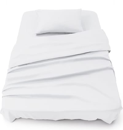 Blumtal 3-delige Set Bedlaken - Hoeslaken 90 x 190 x 30 cm - Laken 160 x 275 cm - 1 x Kussensloop 50 x 80 cm - Wit