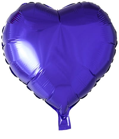 Folieballon 18'' Hartvormig Paars - Feest Folie Ballon Helium Versiering Decoratie Hart Hartje Ballonnen