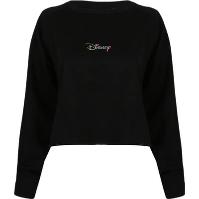 Disney Dames/dames Rainbow Crop Sweatshirt (Zwart)