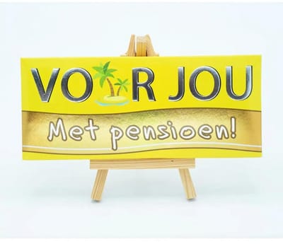 Wensreep Chocolade – Fairtrade Belgische Melkchocolade 70g – Cadeau met Tekst Met Pensioen