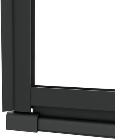 FugaFlow Eccelente Vetro Douchecabine - 80x140x200cm - scharnieren - deurgreep - vlak - rookglas - Mat zwart