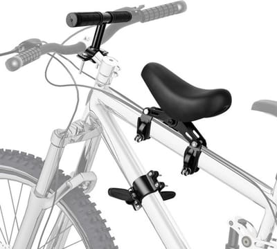 Fietsstoeltje - fietsstoeltje junior - fietszitje achter - zadel op stang - achter fietszitje - met voetsteunen en handgrepen - ergonomisch design - veilig en comfortabel - mountainbike zitje voor kind - veilig en comfortabel - zwart
