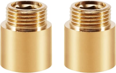 20mm Kraanverlenging 1/2 inch, 2 Stuks Messing Draadverlenging, Geschikt voor Drinkwater en Douchekop Installatie