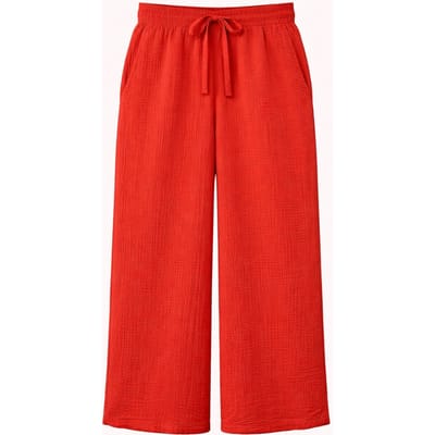 Hoge Taille Textuur Muslin Stof Broek