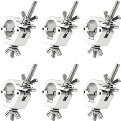 6 stuks traverse-klemmen voor podiumverlichting, halve couplers, truss haken en accessoires voor verlichting