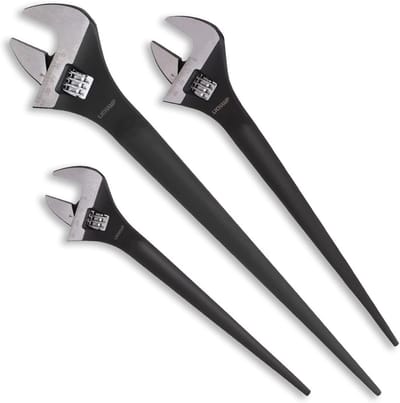 Verstelbare Bouw Sleutel - Spud Sleutel Set - Montage Werk - Gelegeerd Staal - 10 12 16 Inch - Zwart