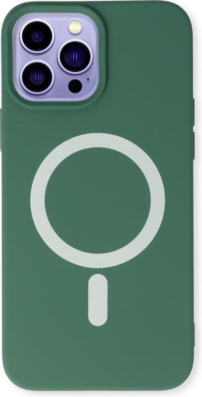 Casemania Hoesje Geschikt voor Apple iPhone 14 Pro - Groen - Magnetische Siliconen Back Cover