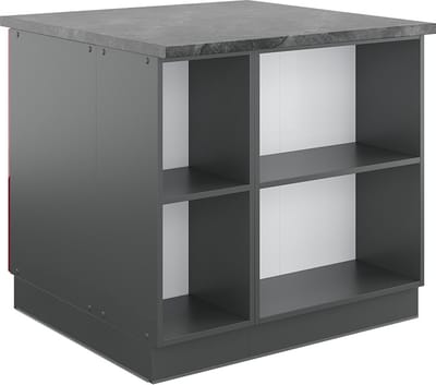 Vicco Fame-Line Keukeneiland – 90 cm met lade, zonder werkblad Bordeaux hoogglans/antraciet
