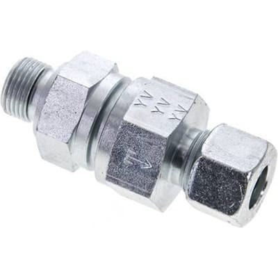 12L (M18x1.5) & G3/8'' Regeling-Uit Elektrolytisch verzinkt Stalen Terugslagklep Snijring Buitendraad 1-250 bar ISO 8434-1