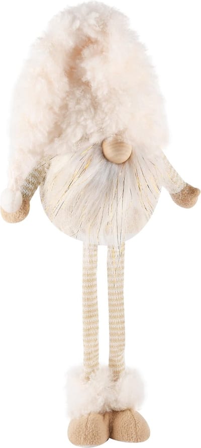 Dekoratief | Pop gnoom uitrekbaar, beige, stof, 19x14x81cm | A245090