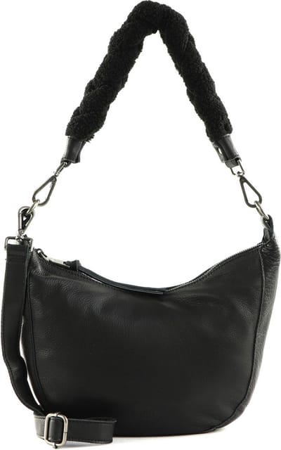 FREDsBRUDER Leren Schoudertas Chinte Shoulderbag Black Zwart