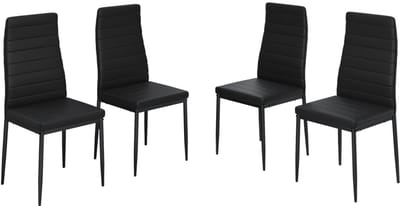 Vicco Grand Eetkamerstoel – 42.5 x 48 cm Set van 4 Zwart